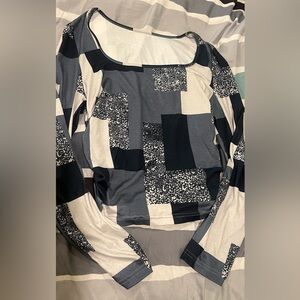 BIG SALE(5 for $20)- Stylish Women's Patchwork Top - Black and Gray